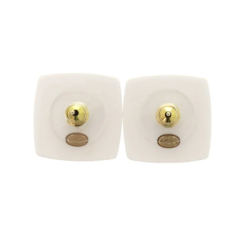 CHANEL Authentic Pink Logo Earrings